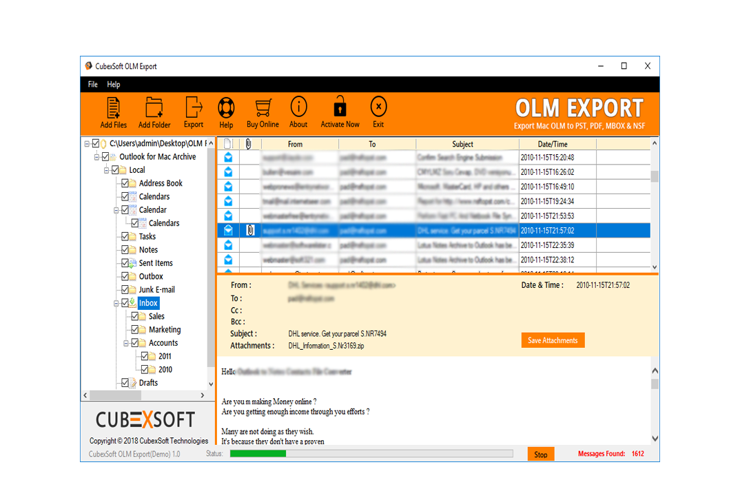 Olm File Exporter Serial